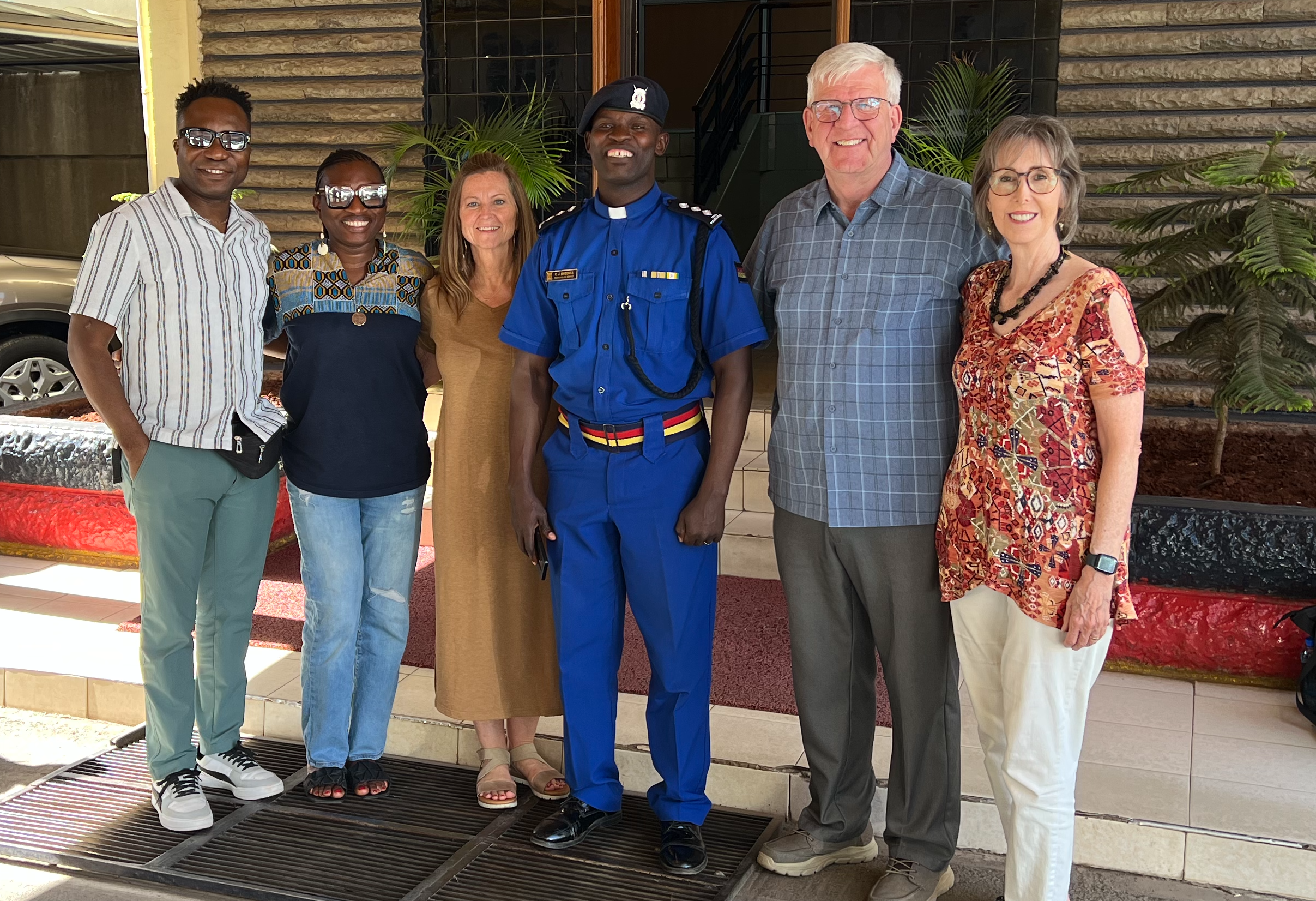 US Team visiting with Kenya Police Chaplain James Cosam